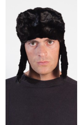 Black mink fur hat - Russian style